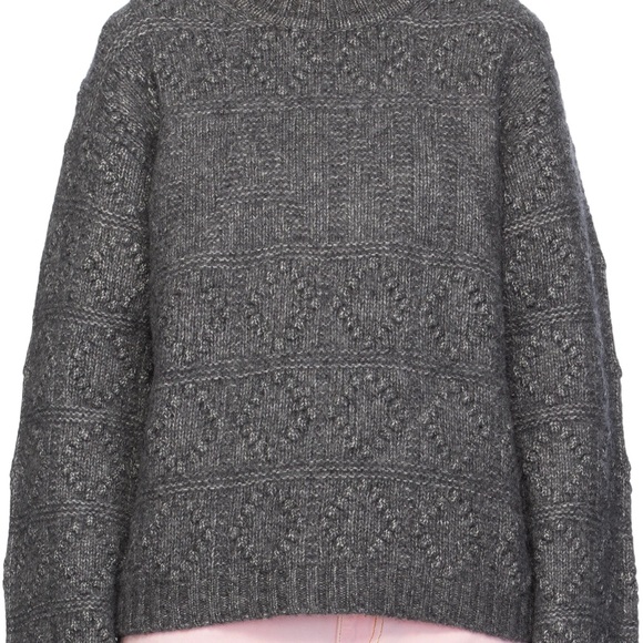 GANNI | Gray Bubble Textured Pullover Sweater - Picture 3 of 11